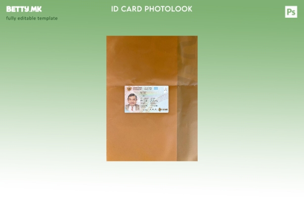 Модерен стил, преден шаблон за фото изглед на црногорската лична карта